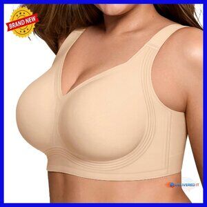 Wireless Push Up Bra Full Coverage Seamless Support Plus Size